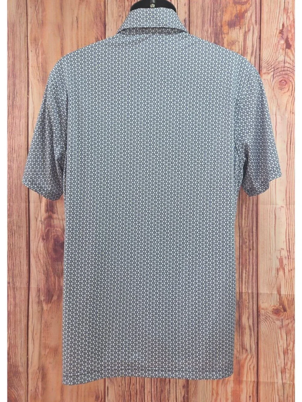 Nike Mens Dri-Fit Golf Polo Shirt Blue Patterned Medium